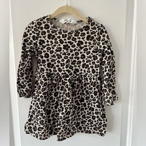 H&M Cheetah Print Long Sleeve Dress Size 2T